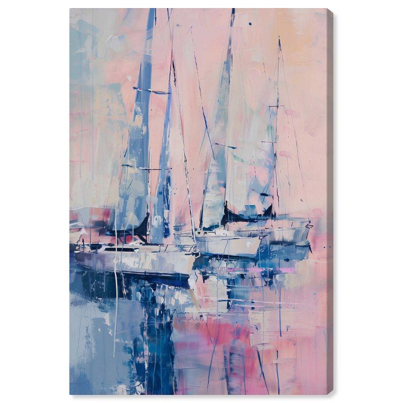 Art Remedy Art Remedy Pastel Sea Breeze Framed Sailing 1 Piece Canvas Wall Art 57710