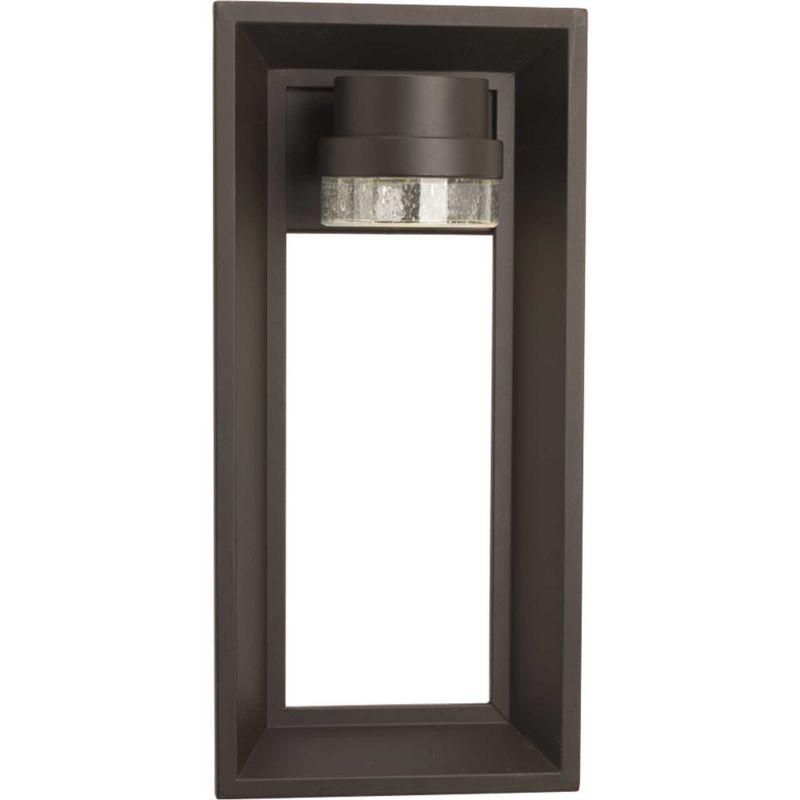 Progress Lighting Z-1010 1-Light Outdoor Wall Sconce, Black Finish, Seeded Glass Shade