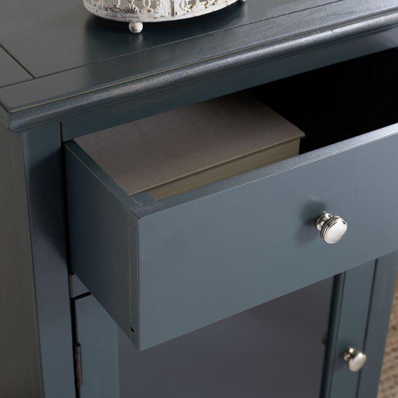 Ziva 1 Drawer Nightstand with Glass Cabinet - Dark Teal - Safavieh.