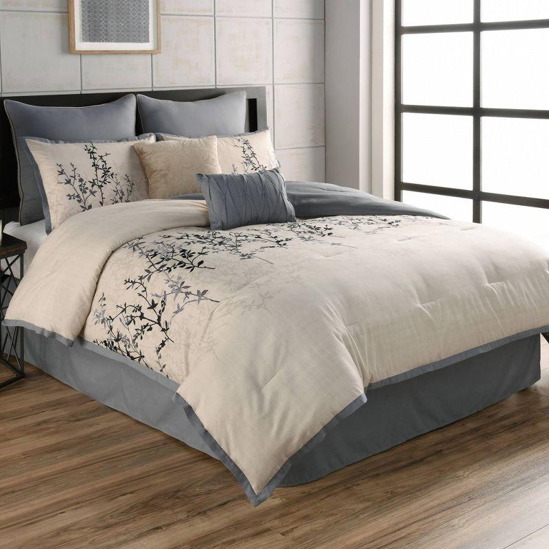 Riverbrook Home Hayden Beige/Blue Polyester 8 Piece Comforter Set