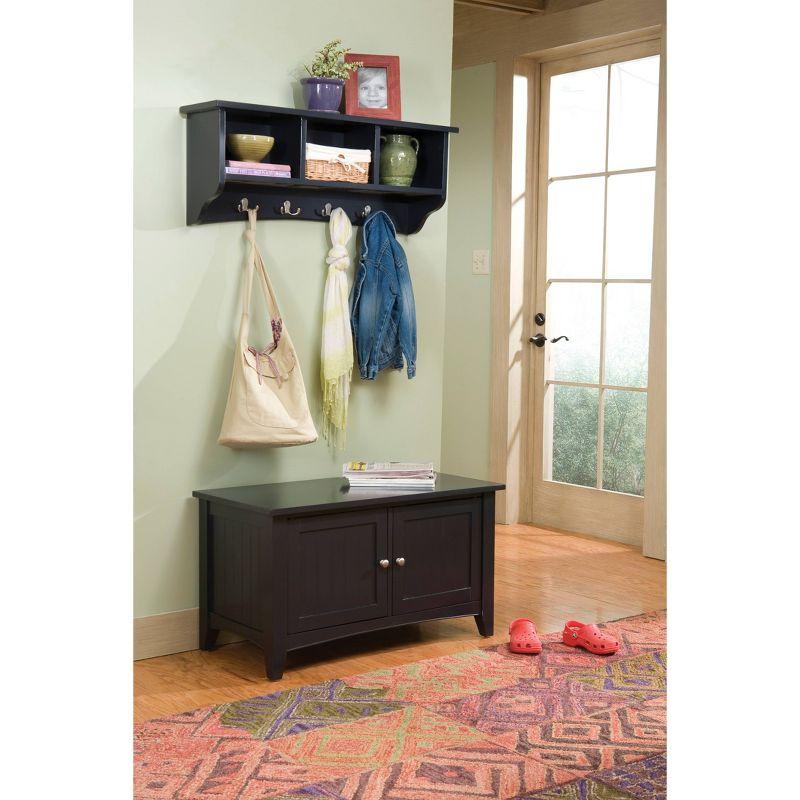 Shaker Cottage Storage Coat Hook with Cabinet Bench Set - Alaterre Furniture