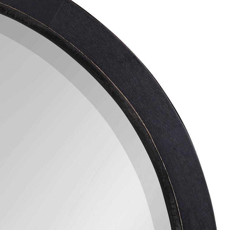 18" x 18" Hogan Round Framed Decorative Wall Mirror Black - Kate & Laurel All Things Decor: Modern Farmhouse Style, Solid Wood