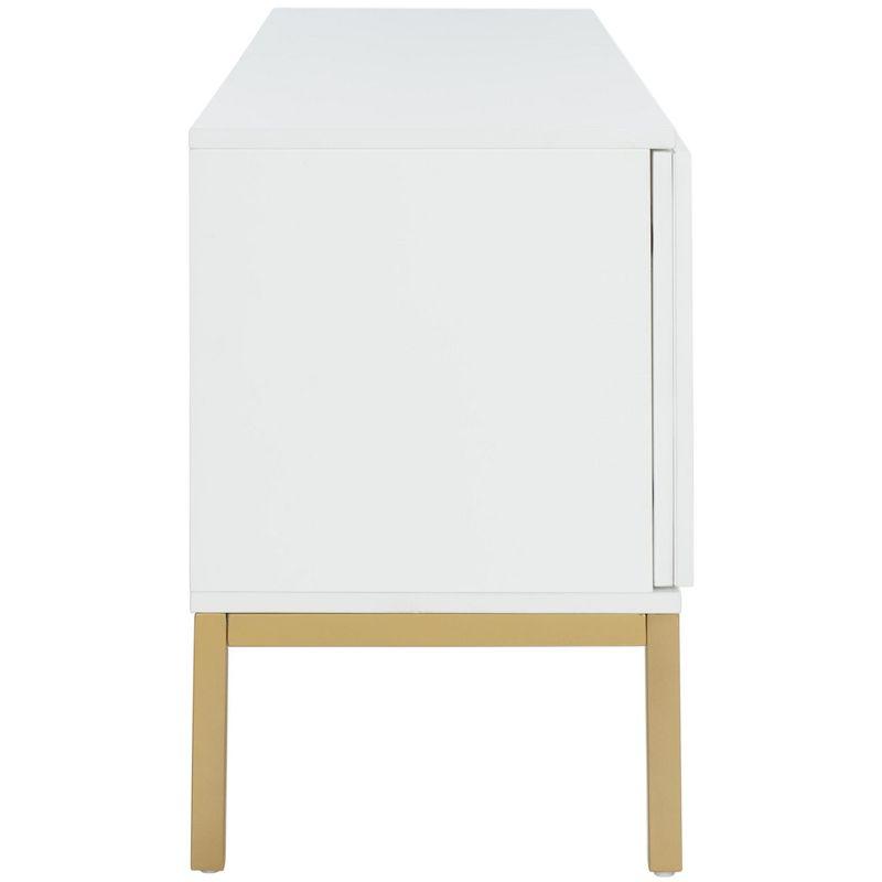 Zadie 2 Shelf Rattan Media Stand - MED5009 - White/Gold - Safavieh