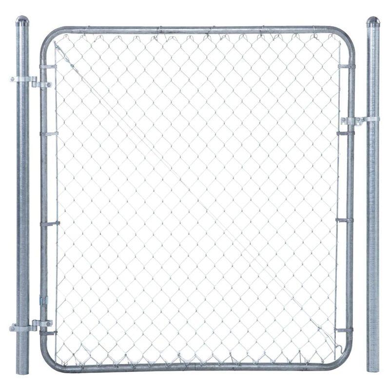 Adjustable Silver Chain Link Walk-Through Gate Kit, 4' x 6'