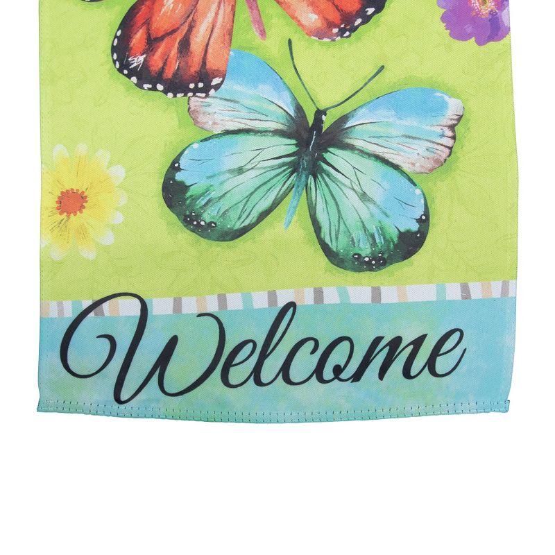 Northlight Welcome Butterflies Outdoor Floral Garden Flag 12.5" x 18"