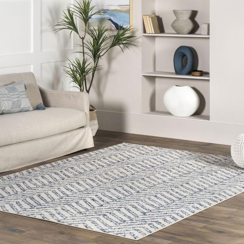 Nuloom Rosanne Chevron 7x9 Indoor Area Rug for Living Room Bedroom Dining Room Kitchen, Blue/Ivory