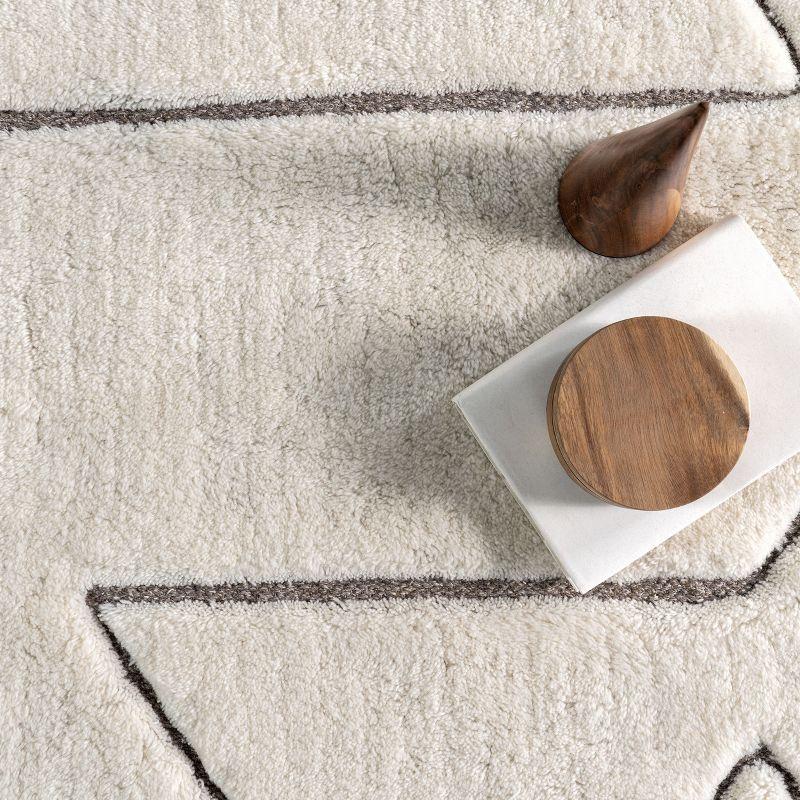 Nuloom Rasima Modern Geometric High-Low Wool Indoor Area Rug