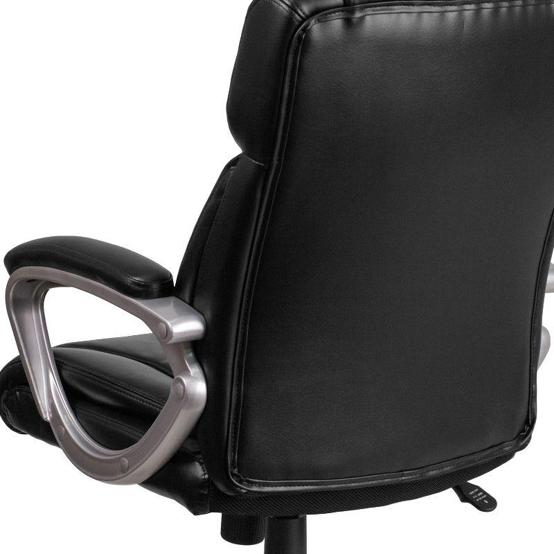 Flash Furniture Mid-Back Black LeatherSoft Executive Swivel Office Chair with Padded Arms