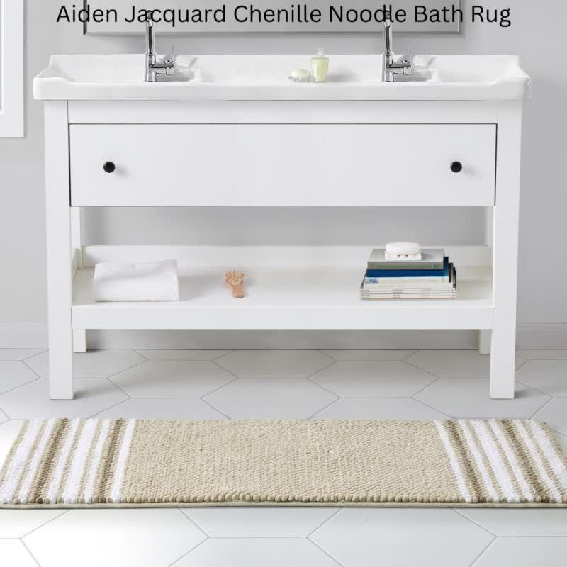 Aiden Jacquard Chenille Noodle Bath Runner, 24" x 60