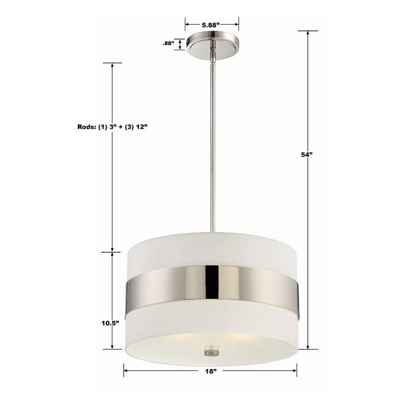 Crystorama Lighting Grayson 3 - Light Pendant in  Polished Nickel