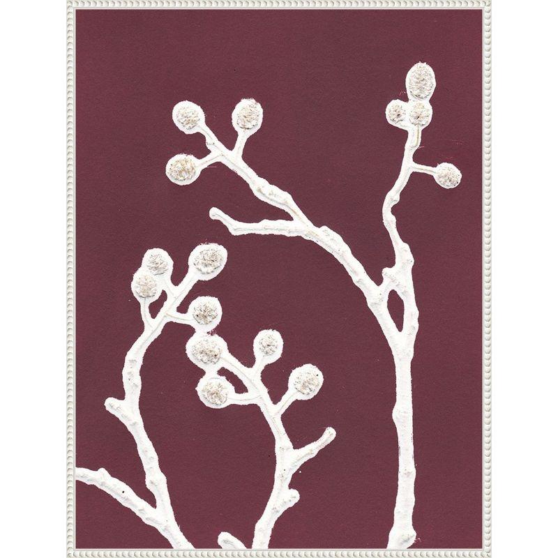 Eastern-Inspired Minimalist Plum Canvas Framed Wall Art 23 x 30