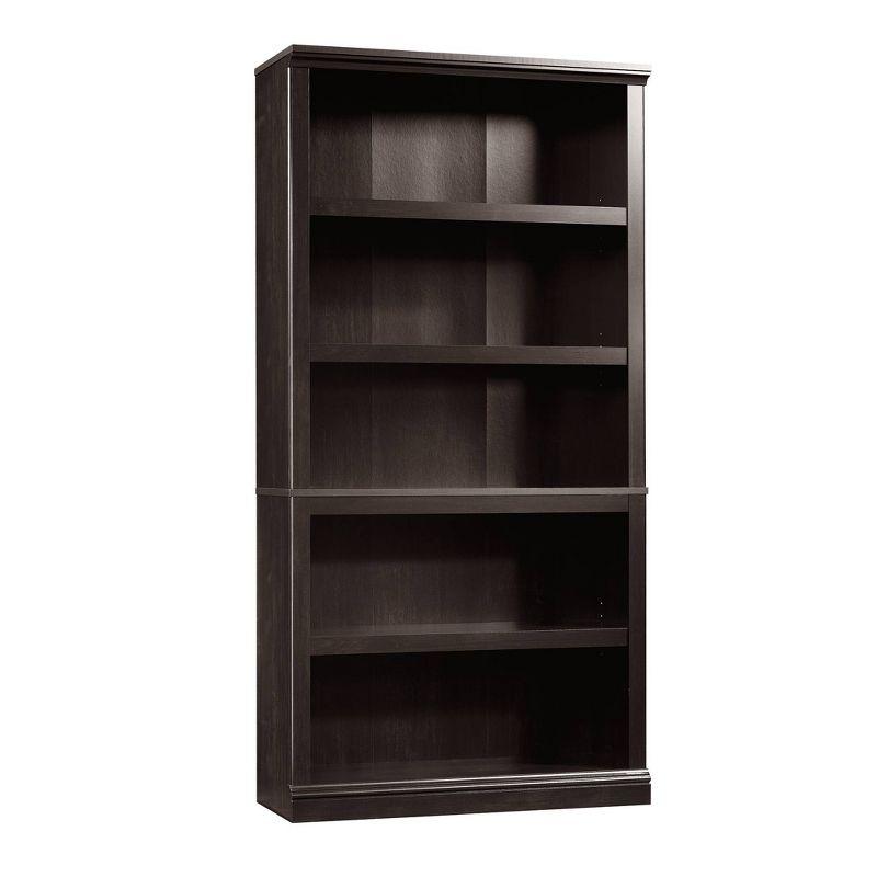 Estate Black Adjustable 5-Shelf Tall Bookcase for Elegant Storage