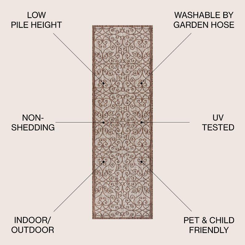 Madrid Vintage Filigree Textured Weave Indoor/Outdoor Area Rug - JONATHAN Y