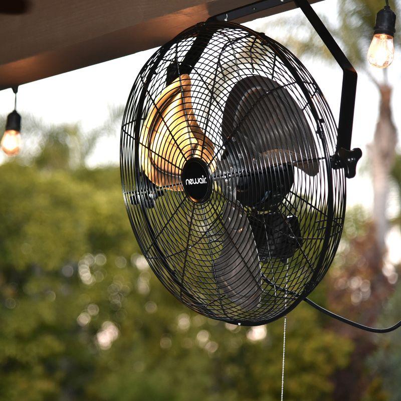 Newair Newair 20" High Velocity Wall Mount Fan, Heavy Duty Waterproof Outdoor Fan, Adjustable Tilt and 3 Speeds up to 4650 CFM, Pull Chain Switch