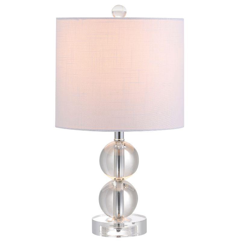 Brooklyn 17.5" Clear Crystal LED Table Lamp with White Shade