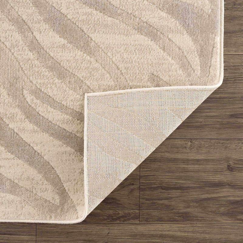 Hauteloom Beige Manteca Zebra Print Area Rug