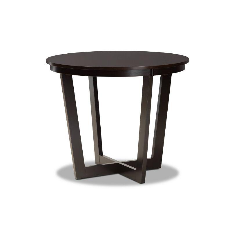 Alayna Dark Brown 35" Round Wood Dining Table