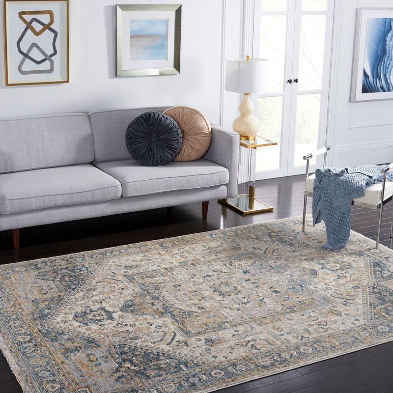 Valencia VAL568 Power Loomed Area Rug - Ivory/Blue - 5'x8' - Safavieh.
