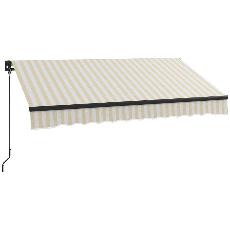 Outsunny 98.5'' W x 78.75'' D Polyester Cover Retractable Patio Awning