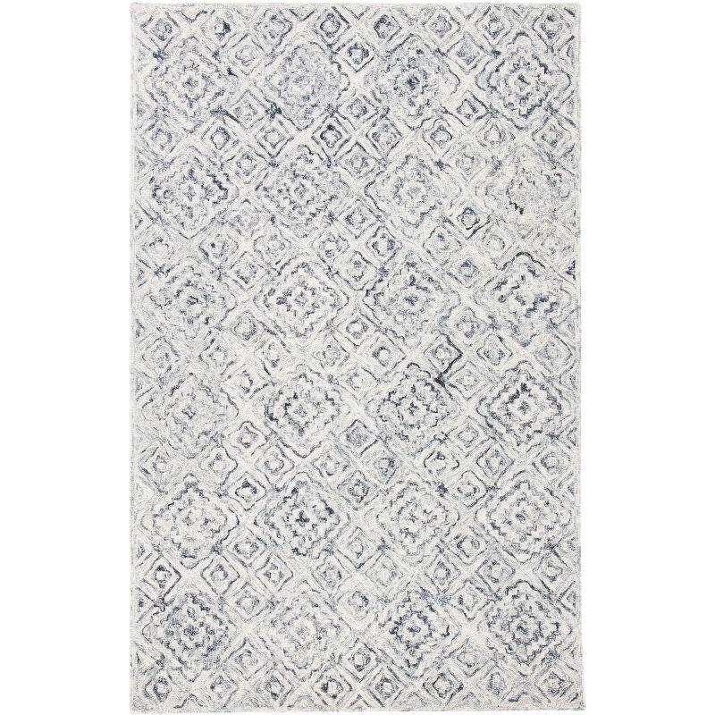 Elegant Gray Hand-Tufted Wool Rectangular Area Rug