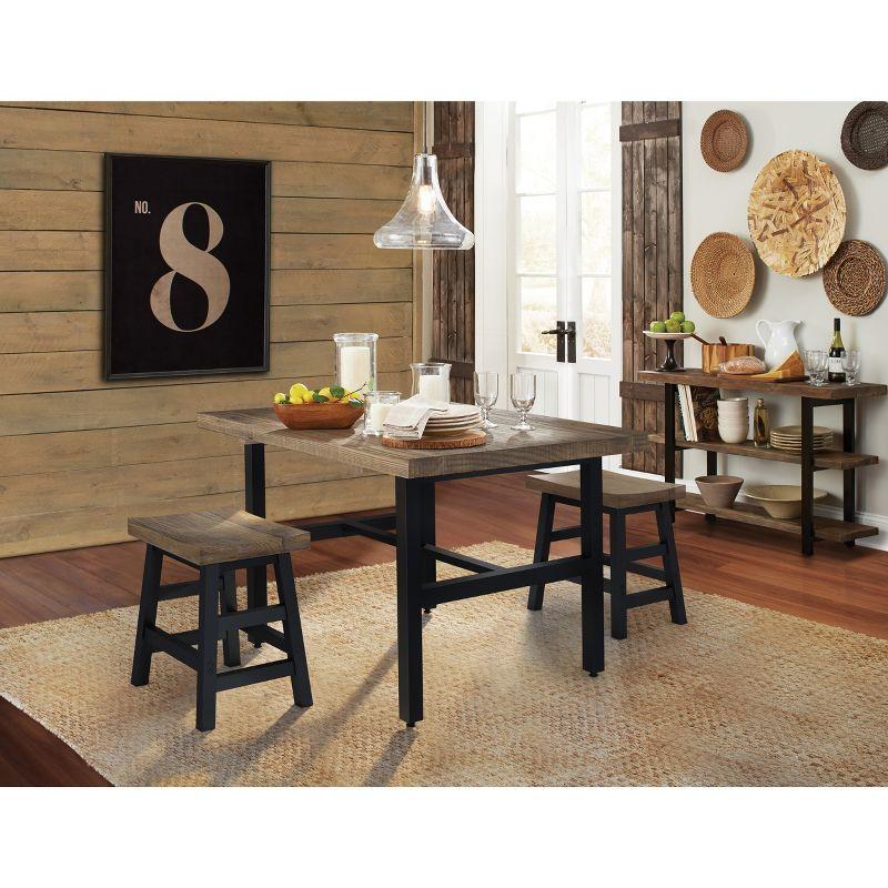 Pomona Metal and Reclaimed Wood Dining Table Brown - Alaterre Furniture