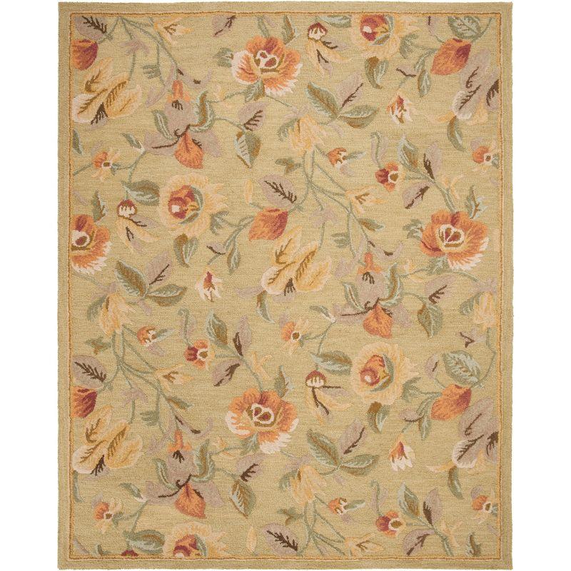 Blossom BLM785 Hand Hooked Area Rug - Green/Multi - 8'x10' - Safavieh.