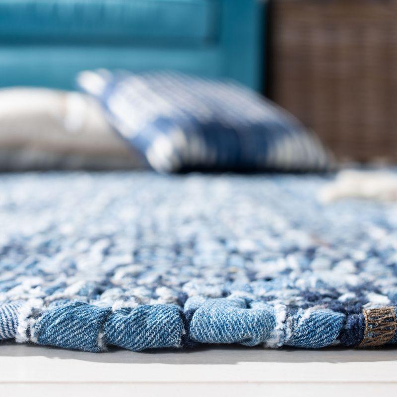 Coastal Breeze Blue Cotton Flatweave 5' x 8' Area Rug