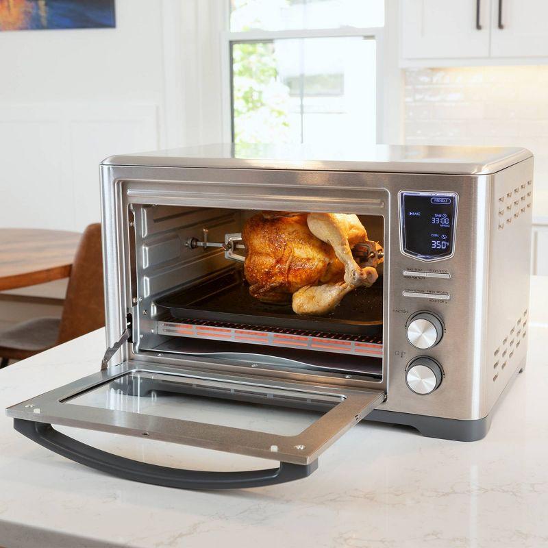 Kenmore 11-in-1 25qt Digital Air Fryer Convection Toaster Oven Rotisserie: Stainless Steel Countertop Oven, 1700W