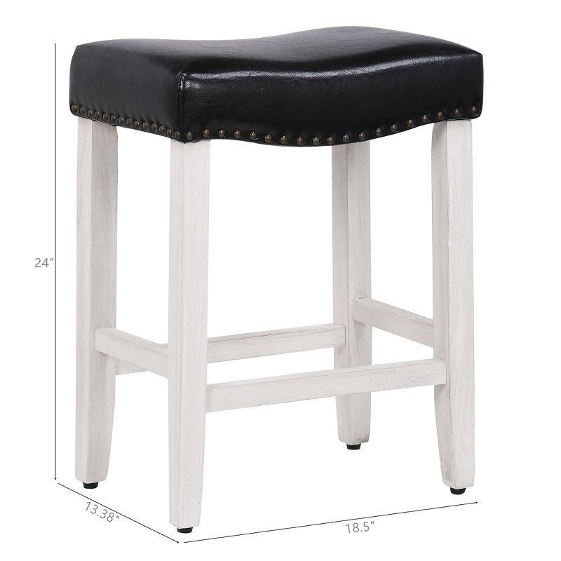 WestinTrends 29" Upholstered Saddle Seat Bar Stool (Set of 2)