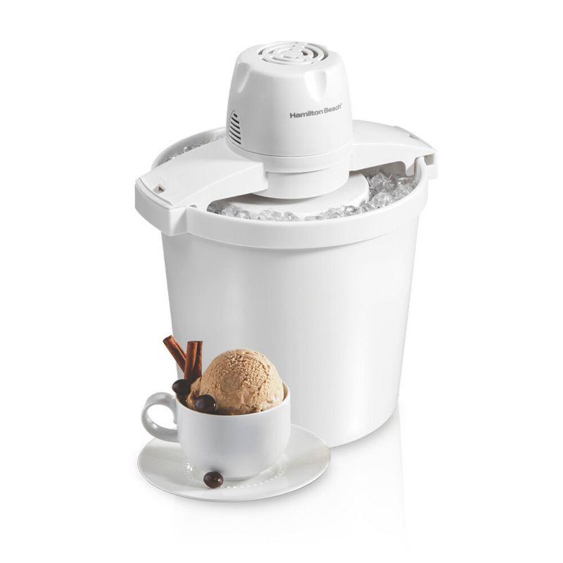 Hamilton Beach 4 Quart White Automatic Ice Cream Maker