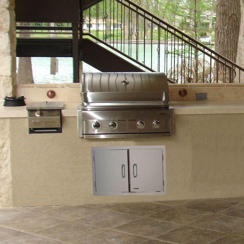 Bull Outdoor Products Stainless Steel Patio Grill Island Double Access Doors