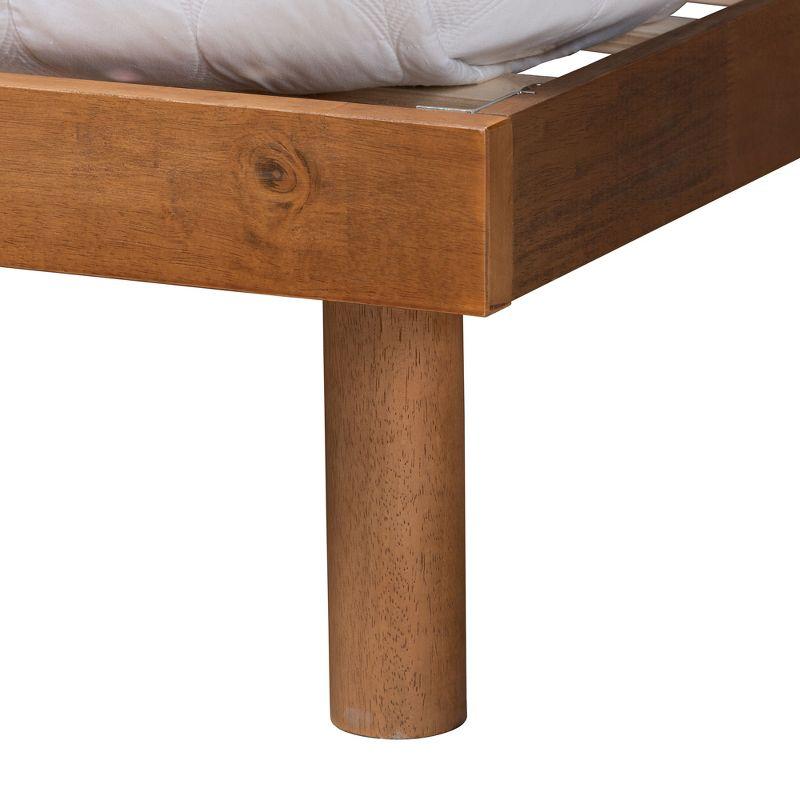Baxton Studio Petra Mid-Century Modern Ash Walnut Finished Wood Full Size Platform Bed