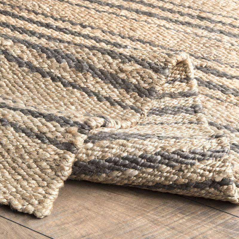 Nuloom Sycamore Striped Jute Area Rug, Square 8' x 8', Natural