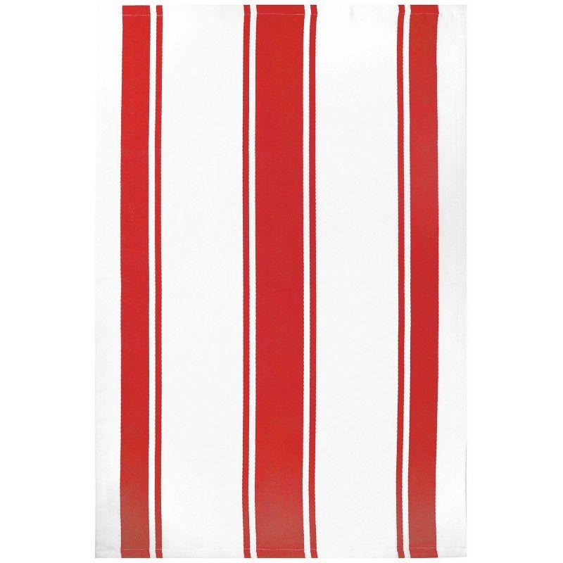 Classic Red and White Cotton Striped Kitchen Towel Set