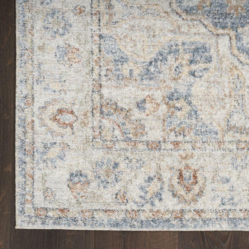 Nourison Astra Machine Washable Vintage Medallion Indoor Rug Denim Multi 5'3" x 7'
