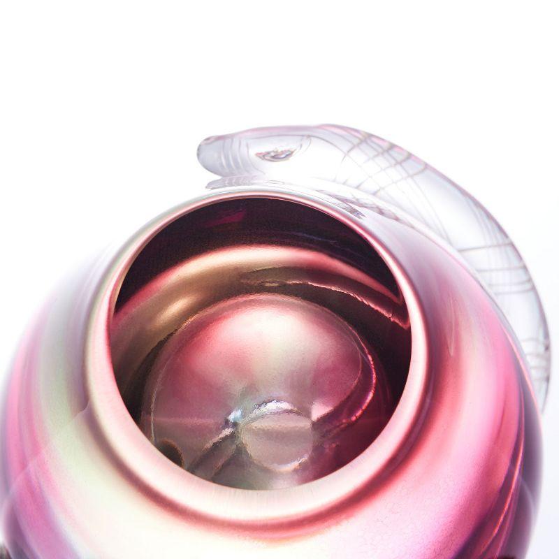 Luxury Lane Hand Blown Sommerso Art Glass Teardrop Vase Multicolored 8"H