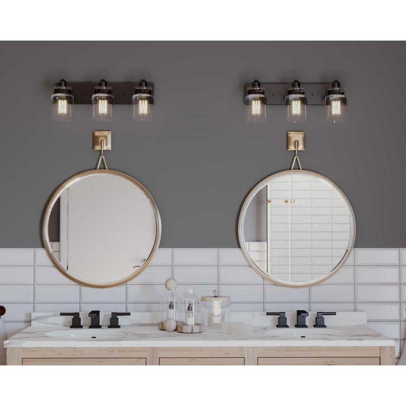 Progress Lighting Calhoun Collection 3-Light Bath & Vanity Wall Light, Brushed Nickel, Clear Glass Shade