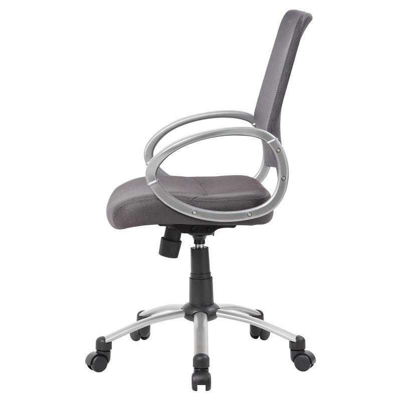 Charcoal Grey Mesh Swivel Task Chair with Pewter Finish Metal Base