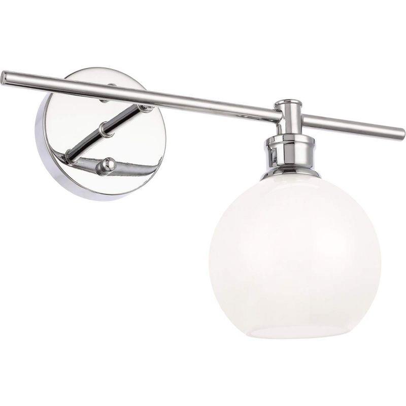 Elegant Lighting Collier 1 light Chrome and Frosted white glass right Wall sconce