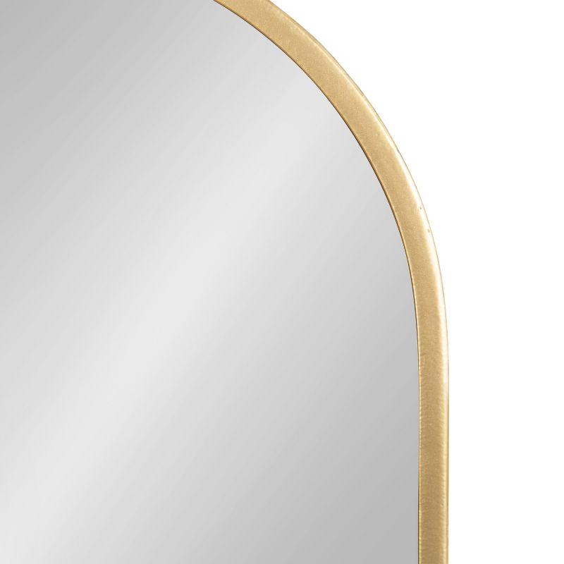 11"x25" Estero KD Metal Wall Mirror with Shelf Gold - Kate & Laurel All Things Decor