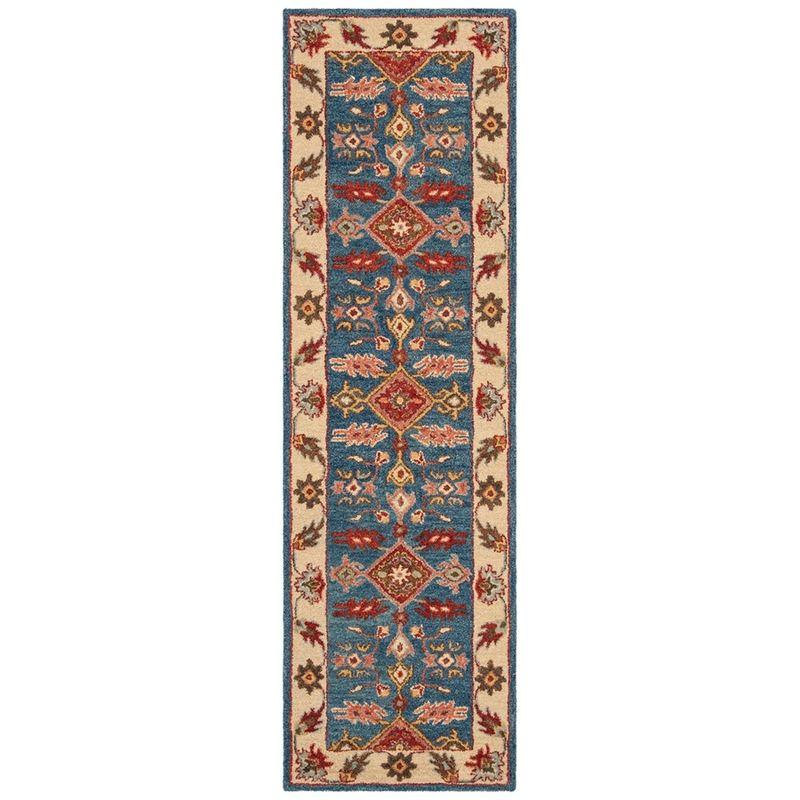 Antiquity AT506 Hand Tufted Runner Rug - Blue/Red - 2'3"x8' - Safavieh.