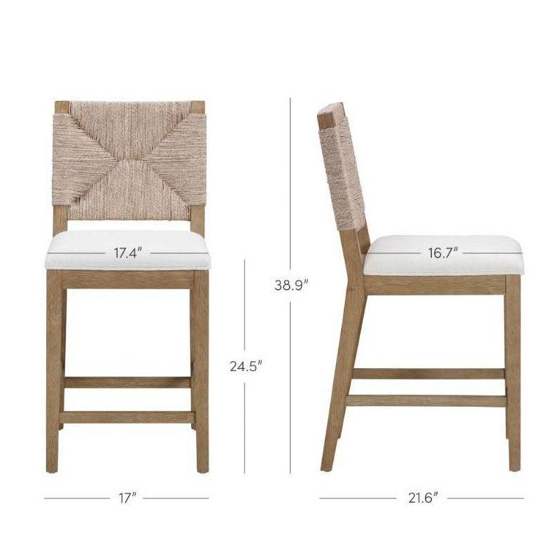 Nathan James Beacon Upholstered Counter Stool with Solid Wood Frame