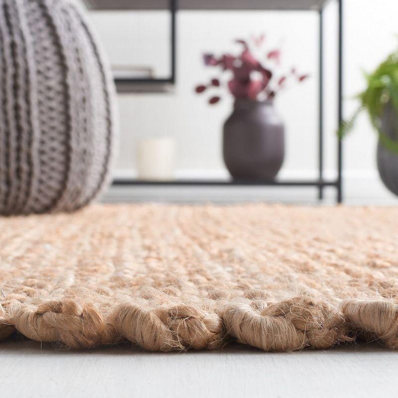 Natural Hand-Woven Jute Area Rug with Fringe, 2'6" x 4'