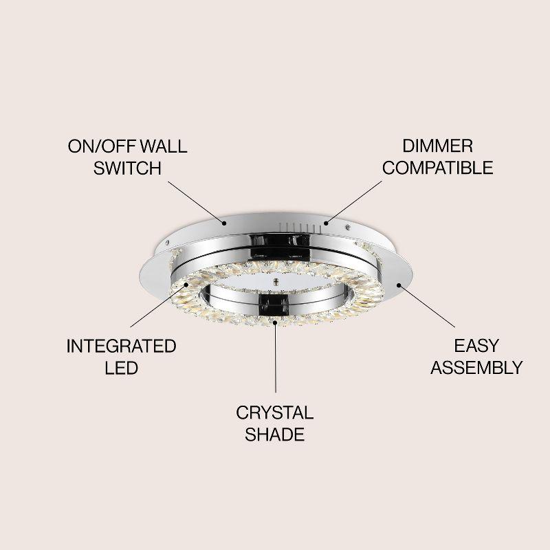 JONATHAN Y Cristal Integrated Iron/Crystal Glam LED Flush Mount