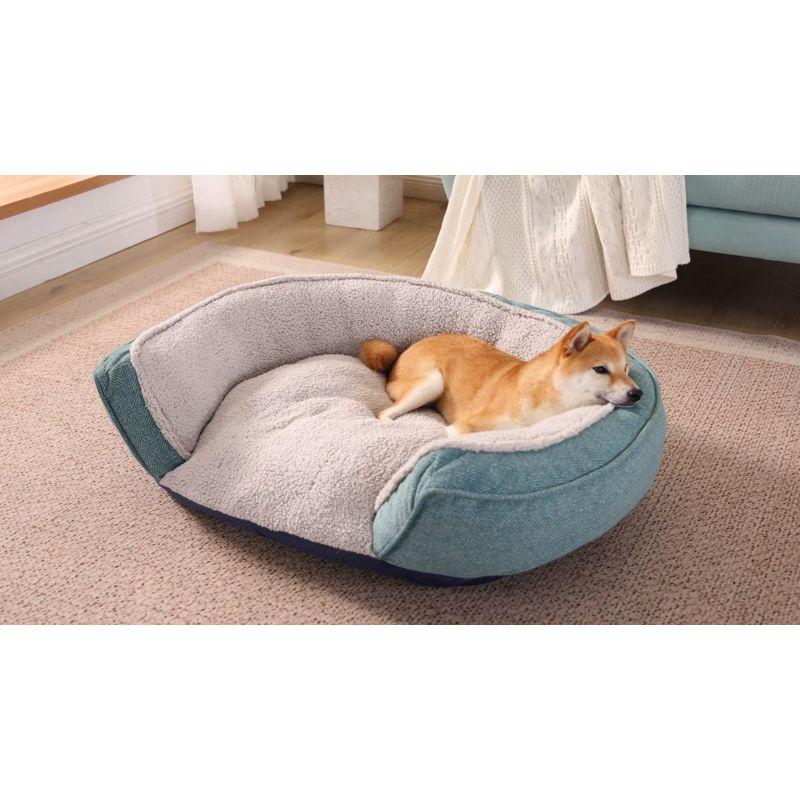 Arlee Home & Pet Step In Orthopedic Chew Resistant Eco-Friendly Memory Foam Dog Bolster Bed - Black - L