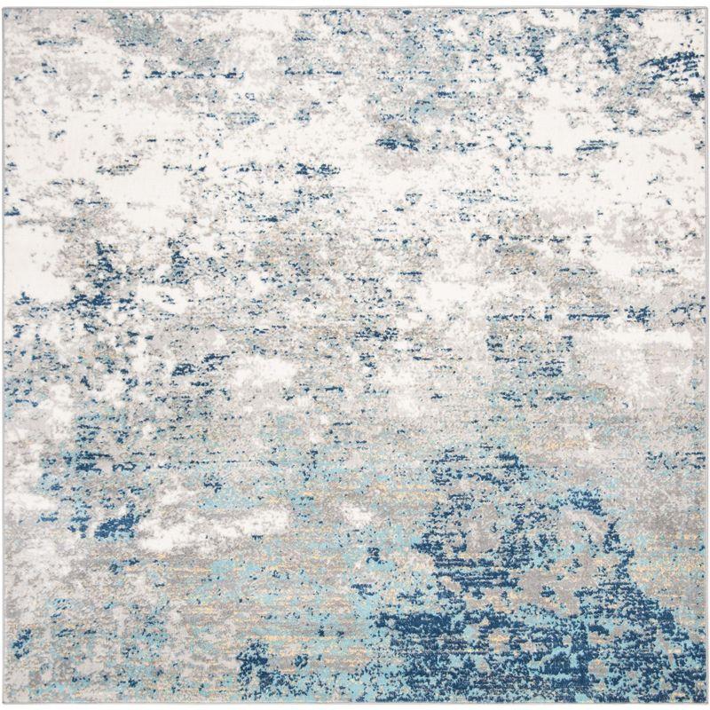 Brentwood BNT822 Power Loomed Area Rug - Light Grey/Blue - 3'x3' - Safavieh.