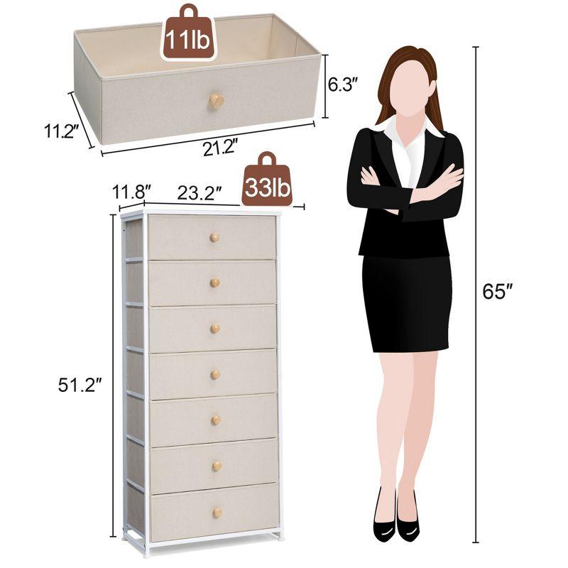 Crestlive Products 7 Drawers dresser for bedroom Chest Furniture Storage Tower Organizer Unit for Bedroom White
