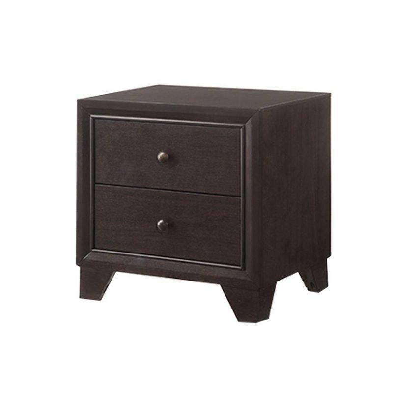 22" Madison Nightstand Espresso - Acme Furniture: 2 Drawer Bedroom Side Table, Wood Veneer, No Assembly Required