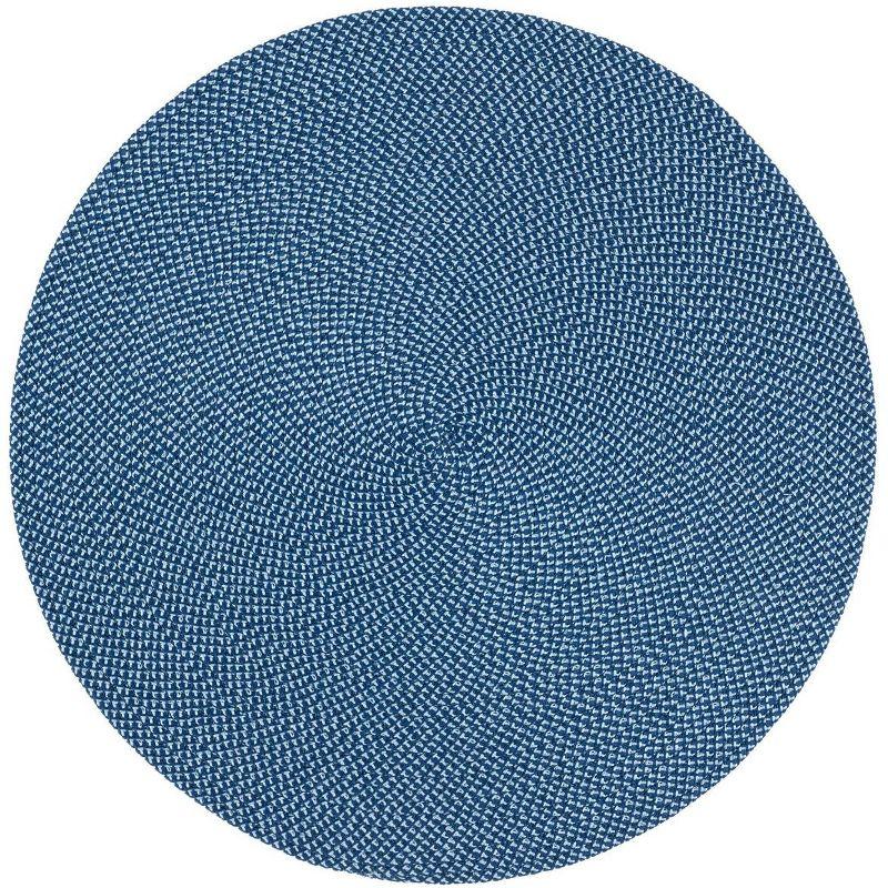 Braided BRD403 Hand Woven Area Rug - Navy - 4' round - Safavieh.