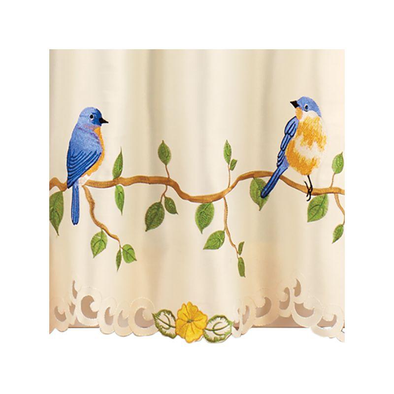 Collections Etc Beautiful Perched Songbirds Window Curtains, Single Panel,